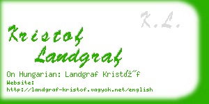 kristof landgraf business card